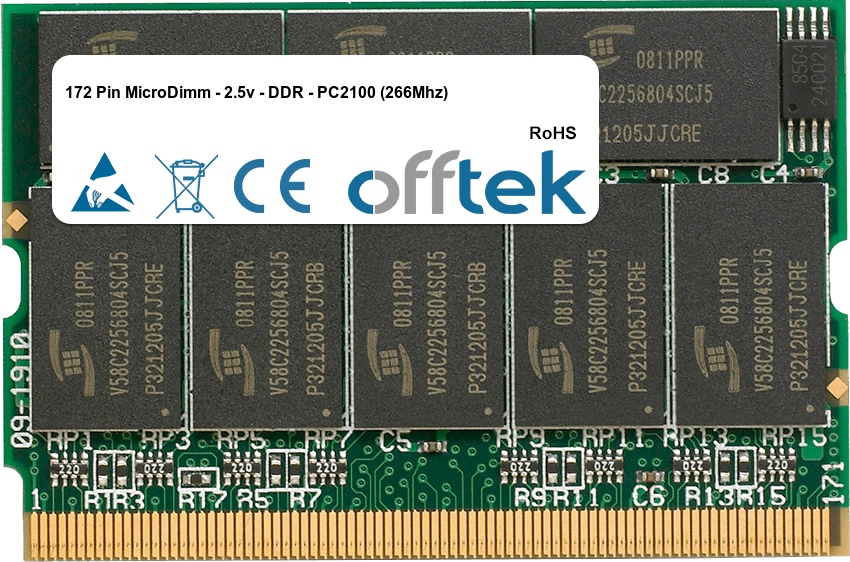 172 Pin MicroDimm - 2.5v - DDR - PC2700 (333Mhz)