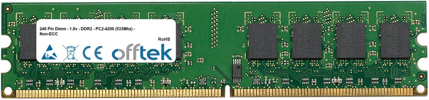 240 Pin Dimm - 1.8v - DDR2 - PC2-6400 (800Mhz) - Non-ECC