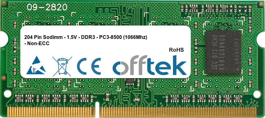 204 Pin Sodimm - 1.35v - DDR3 - PC3-14900 (1866Mhz) - Non-ECC