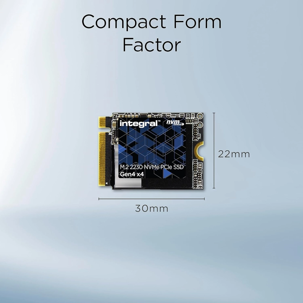 Integral M.2 2230 PCIe Gen4 x4 SSD Internal Solid State Drive Microsoft Surface Pro, PC laptop, Valve Steam Deck compatible