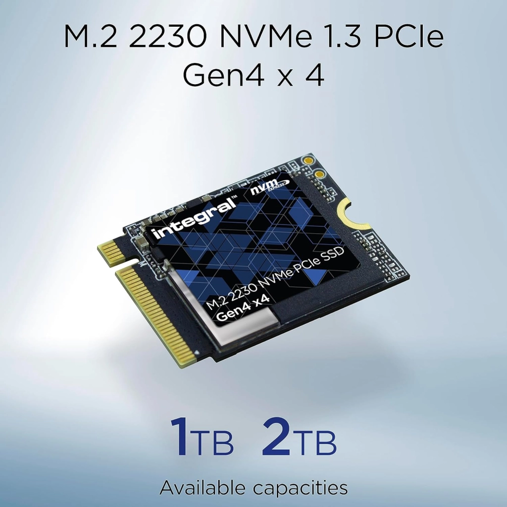 Integral M.2 2230 PCIe Gen4 x4 SSD Internal Solid State Drive Microsoft Surface Pro, PC laptop, Valve Steam Deck compatible