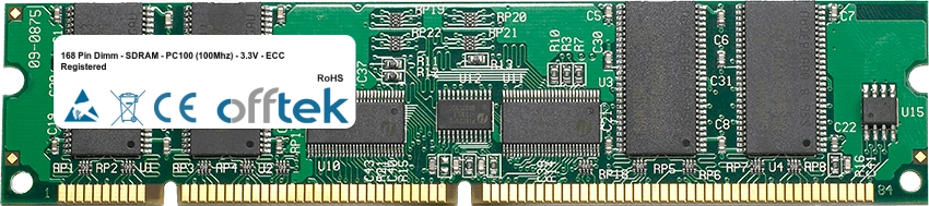 168 Pin Dimm - SDRAM - PC133 (133Mhz) - 3.3V - ECC Registered