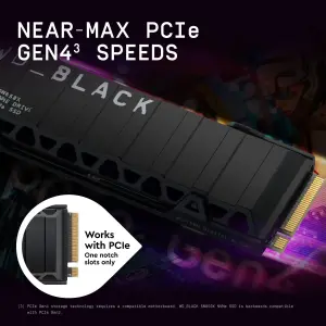 WD_BLACK SN850X M.2 2280 Game Drive with Heatsink PCIe Gen4 NVMe Internal SSD